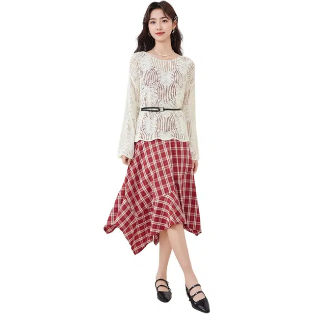 爱依服 法式设计感甜美通勤长袖连衣裙 女款