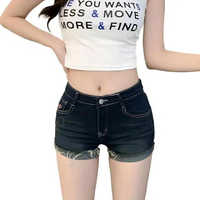 淑好百 复古低腰大码牛仔短裤 女款