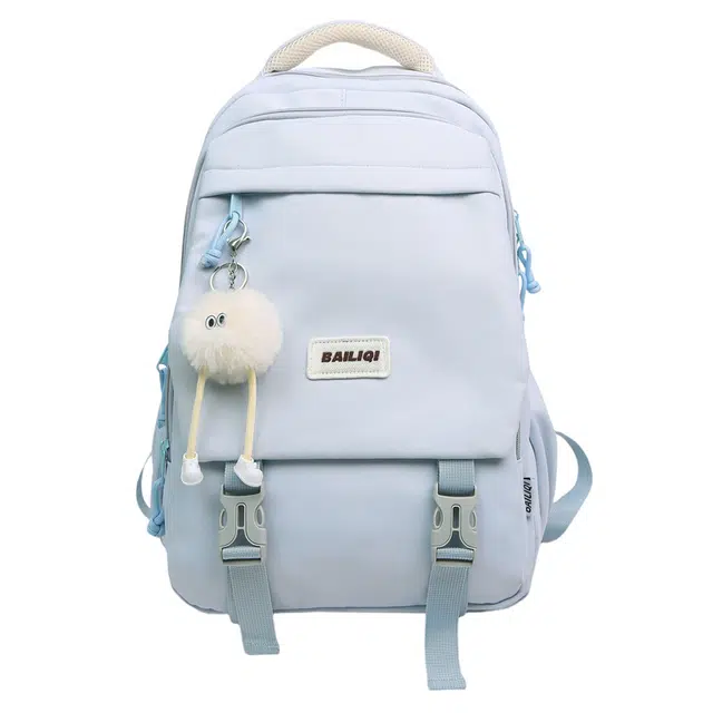 蔻蒂熊 书包大容量多口袋初高中大学生小学生三到六年级轻便背包 尼龙布 双肩包 常规 黑色/蓝色/黄色/粉色/白色/绿色