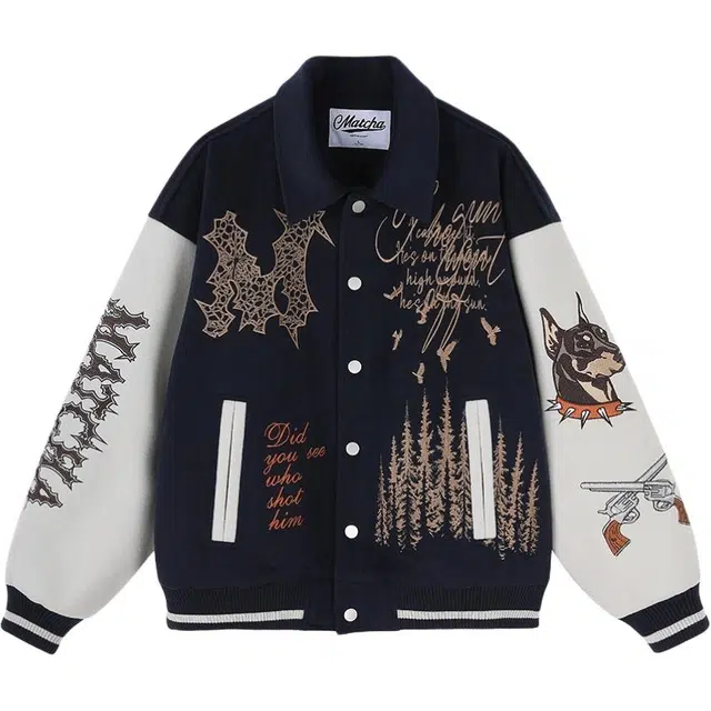 稻草人  美式嘻哈高街重磅潮流百搭刺绣棒球服 男女同款