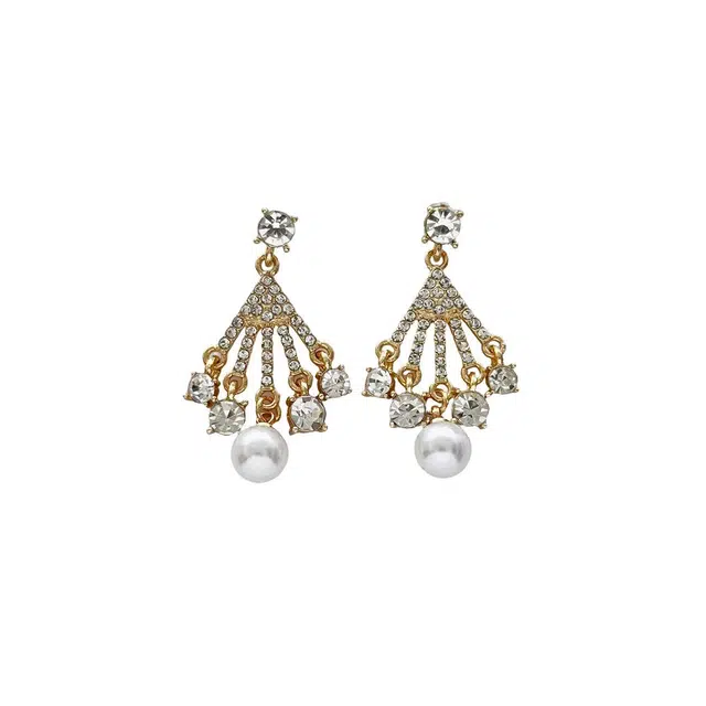 澜耀 珍珠流苏 轻奢时尚百搭个性小众精致简约潮流几何耳饰 合金 耳环 女款