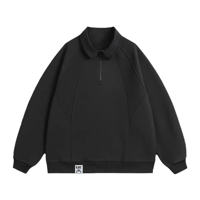 吾皇猫 学院风美式重磅复古基础款简约百搭潮流时尚上衣字母印花舒适透休翻领套头长袖休闲卫衣 男女同款