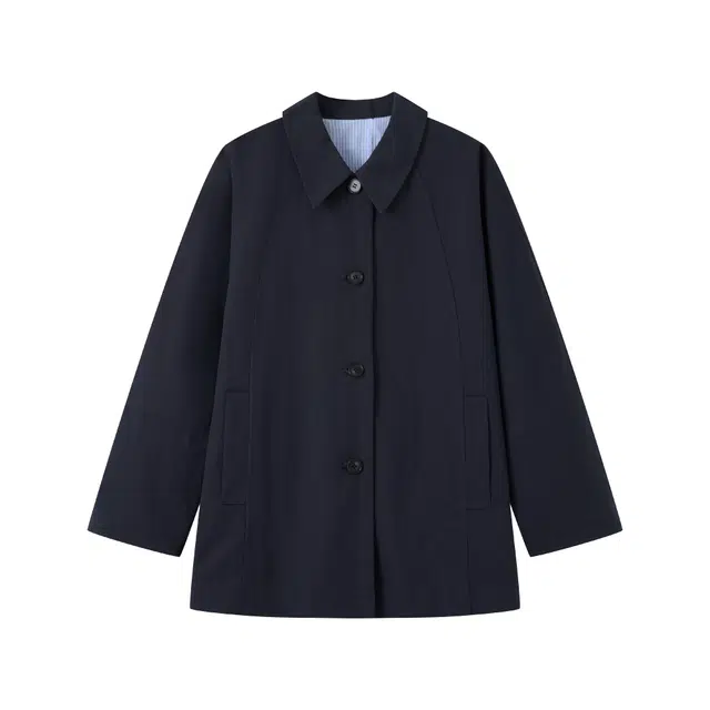 柳絮自制 休闲长袖拼接风衣 女款