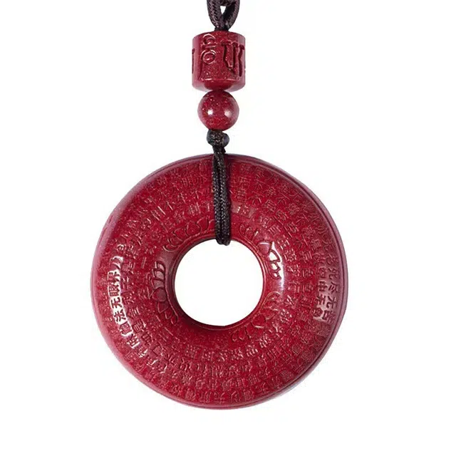 茂琼 心经六字平安扣本命年小众高级感#好运 朱砂 项链 男女同款情侣款