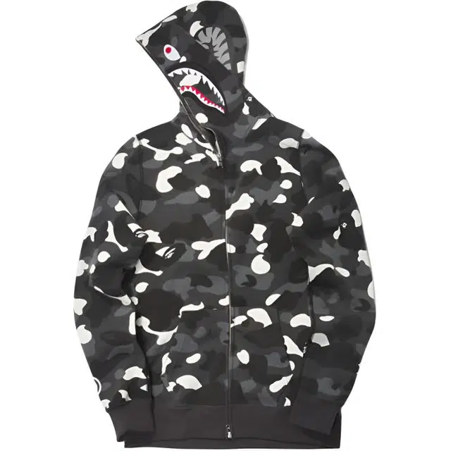 A BATHING APE City Camo Shark Full Zip Hoodie Black