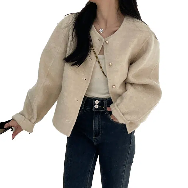 比利斯山羊 韩版时尚休闲澳洲羊毛大衣外套 女款