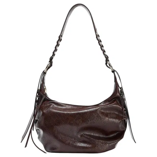 ZARA Fringed Burgundy Shoulder Bag