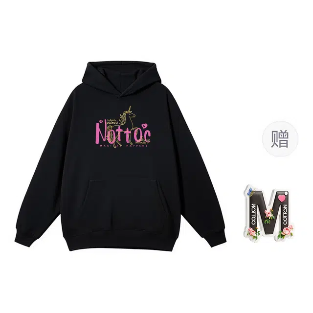 棉购 连帽加绒加厚简约百搭街头潮流宽松高街美式重磅外套卫衣 女款