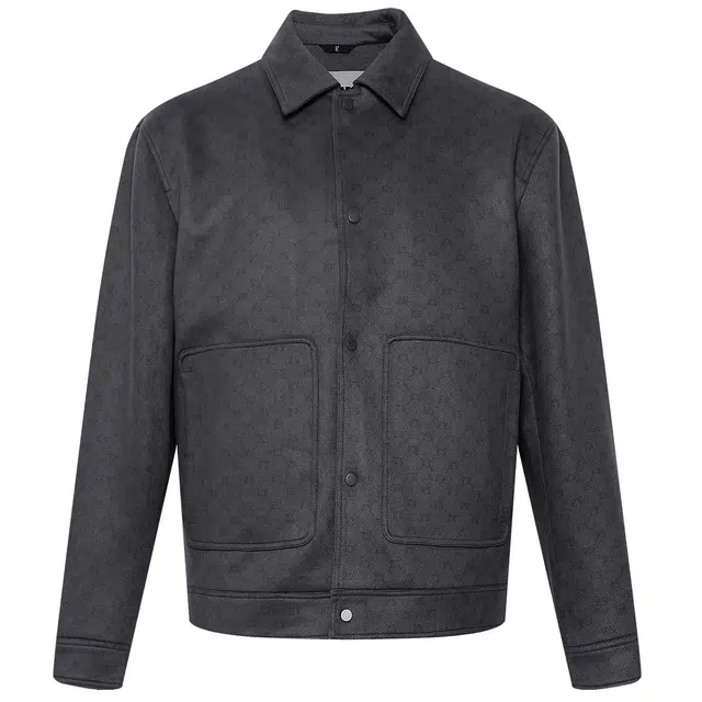 利郎 时尚翻领仿鹿皮绒雕花秋季百搭短款修身夹克外套 男款