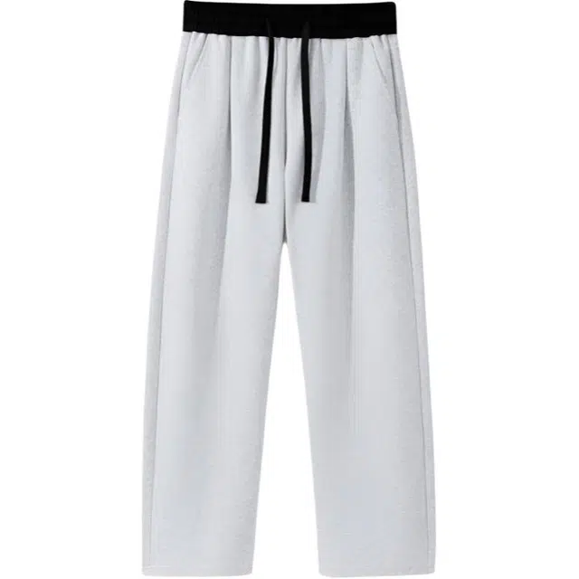 前进牛 美式经典复古潮牌运动学院风撞色卫裤慵懒风阔腿裤男潮流中性风雅痞百搭宽松显瘦小弯刀痞帅拖地裤男休闲裤 男女同款