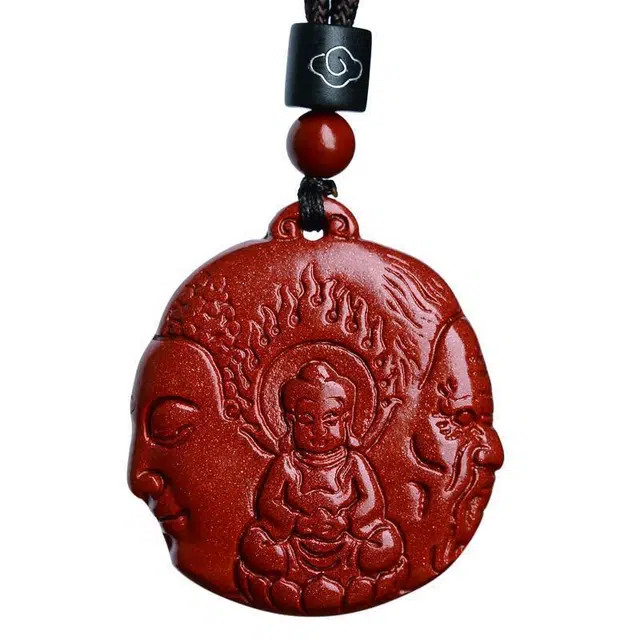 茂琼 简约 时尚 一念之间佛头吊坠本命年佛魔饰品小众高级感配饰#好运 朱砂 项链 男女同款情侣款