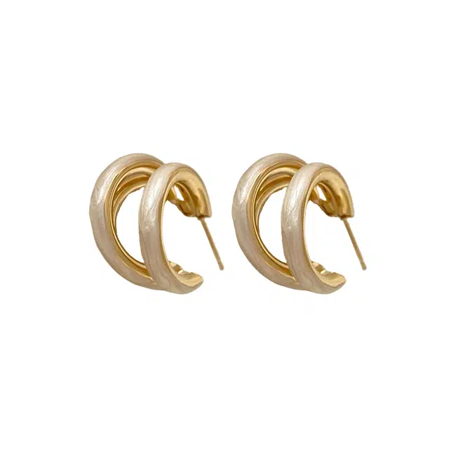 澜耀 三生三世耳圈 时尚气质小众设计高级感耳饰 合金 耳环 女款