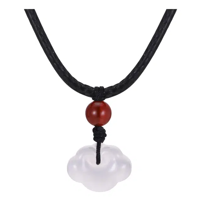 爱骊 新中式长命锁祥云如意锁福禄吉祥复古简约风 日常百搭 好运天然 琉璃 项链 男女同款情侣款