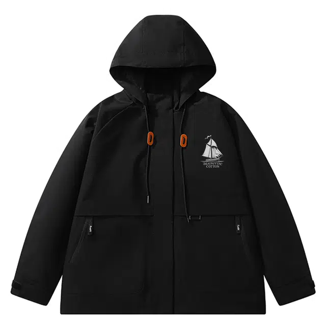 棉基因  户外简约基础款三防连帽登山宽松百搭休闲薄款凉快秋冬款三合一可拆卸夹克外套   夏季攀登徒步攀登高海拔环境冲锋衣 男女同款