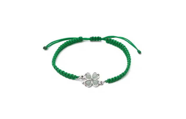 【好运系列】 迎百宝 幸运四叶草 小清新森系新中式国潮转运 学业上岸小众高级 可调节手工编 织物 手链 男女同款情侣款