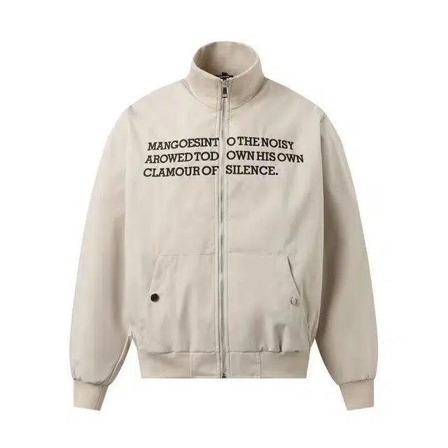 洞洞拐 美式复古字母刺绣飞行薄款小众设计百搭休闲外套夹克 男女同款