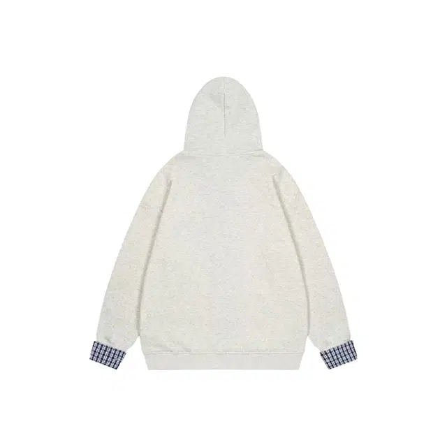 哒头下雨不愁 美式复古小狗刺绣连帽拼接开衫 卡通慵懒舒适百搭款卫衣 女款