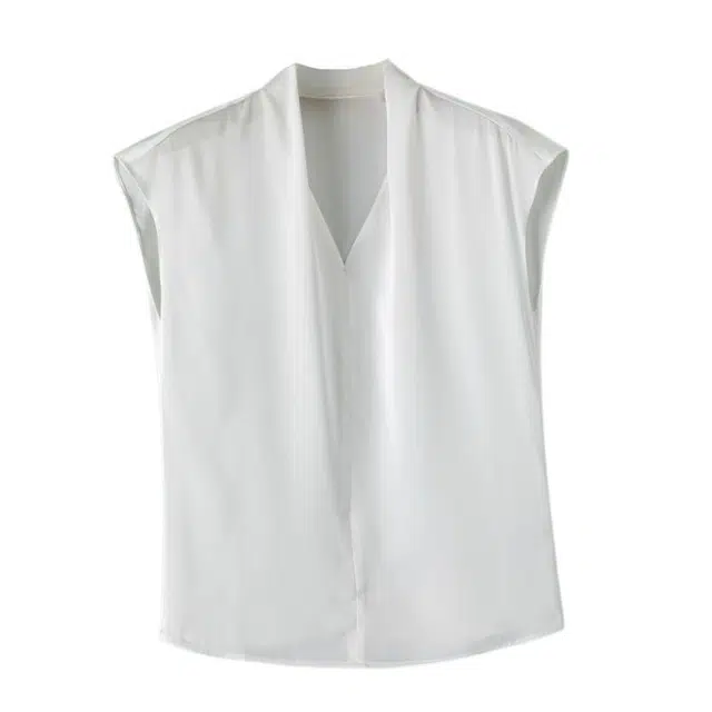 晚白 挺括饱满垂坠顺滑亲肤细腻短袖衬衫 女款 白色
