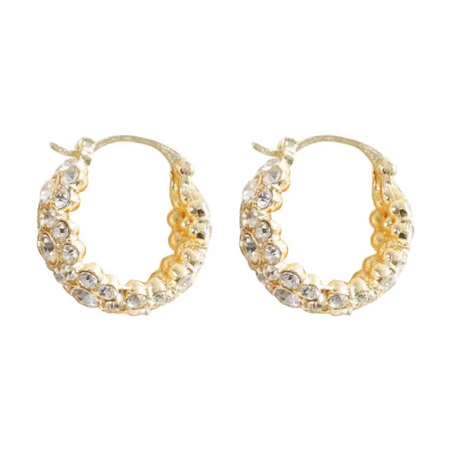 澜耀 经典时尚耳圈 法式百搭耳坠高级耳饰 铜合金 耳环 女款