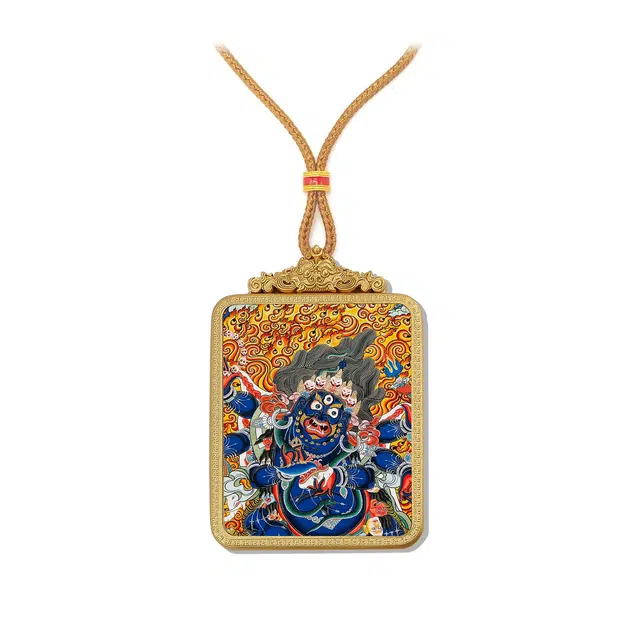 【百无禁忌百财来】 玉临门 国风六臂玛哈噶拉唐卡藏式大黑天吊坠 藏传佛教护身符能量加持祝您上岸#好运 合金 项链 男女同款情侣款