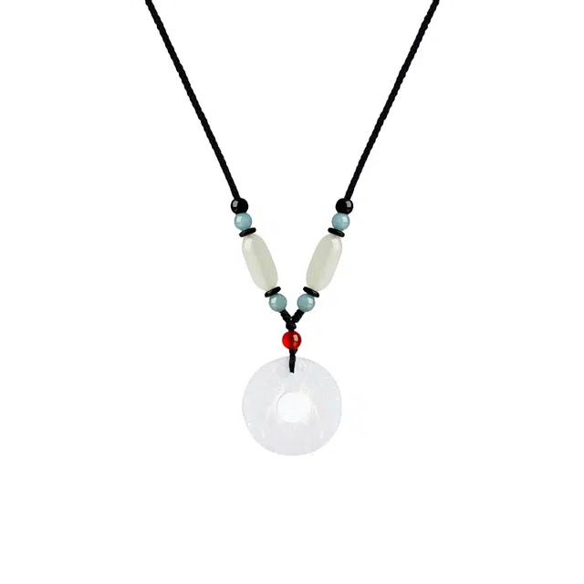 爱骊 平安扣招财貔貅 编织绳新中式国潮大气简约 平安顺遂福气满满 小众高级转运珠日常百搭#好运 玛瑙 项链 男女同款情侣款