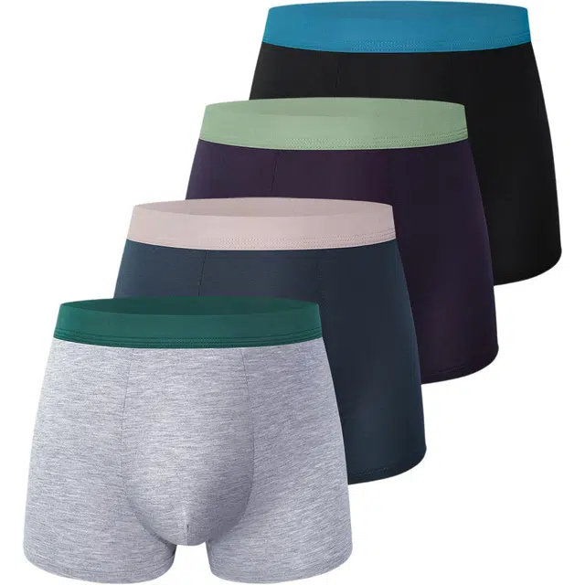 富贵鸟 休闲居家舒适透气多彩柔软平角内裤 男款