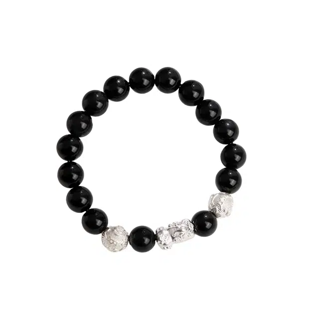 爱骊 高品质 貔貅 时尚潮流复古 招财财运满满#好运 黑曜石 手串 男女同款情侣款