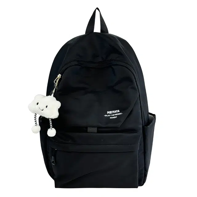 蔻蒂熊 简约百搭大小款女韩版大容量实用轻便时尚休闲学生 涤纶 双肩包 常规 青少年 白色/酒红色/黑色/绿色