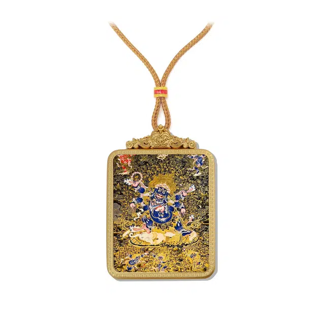 【百无禁忌百财来】 玉临门 国风六臂玛哈噶拉唐卡藏式大黑天吊坠 藏传佛教护身符能量加持光速上岸#好运 合金 项链 男女同款情侣款