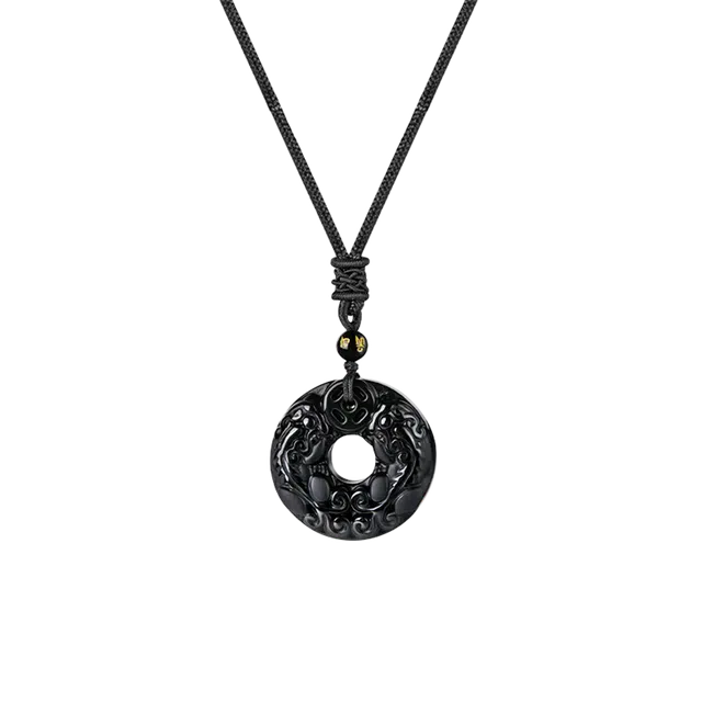 爱骊 招财貔貅平安扣新中式设计高级感小众优雅#好运 玛瑙 项链 男女同款情侣款