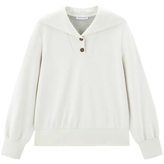 太平鸟 通勤简约时尚百搭柔软大翻领套头卫衣 女款