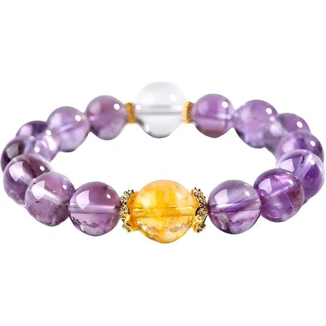 【匠心手作 “紫”定发财】 灵菲 精品级紫水晶九紫离火招财吸金转运珠 新中式本命年高级感手饰 #好运 紫水晶 手串 男女同款情侣款