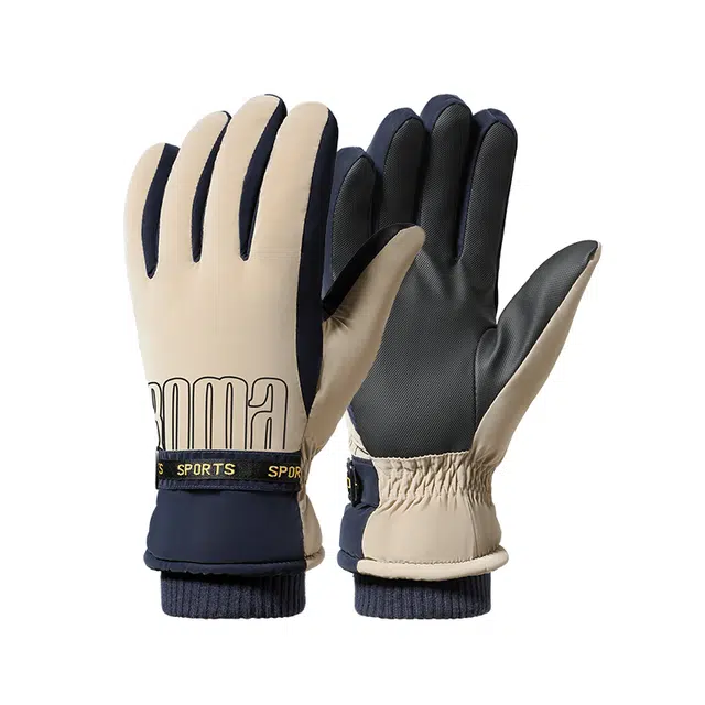南极人 冬季保暖防风防寒加绒厚户外骑行开车摩托车运动登雪山防泼水防滑可触屏 加厚 滑雪手套 男款