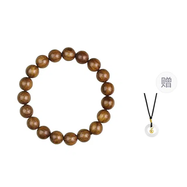 仙友 新中式国潮文玩佛珠单圈基础款佩戴盘玩念珠 木作 手串 男女同款情侣款 檀木