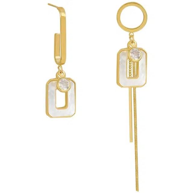 澜耀 不对称轻奢时尚耳坠 小众设计高级感耳饰 铜合金 耳环 女款