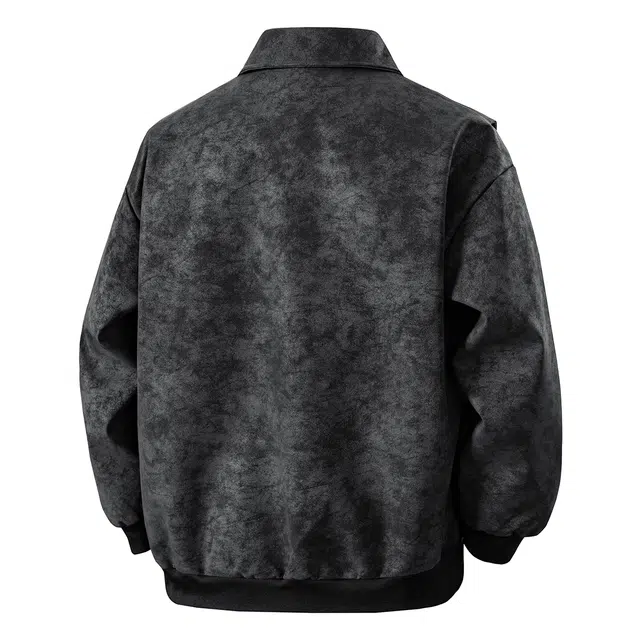 棉致 美式高街创意品牌艺术签名印花简约基础款日常通勤户外运动休闲宽松舒适轻便经典百搭飞行员工装落肩长袖夹克 男女同款