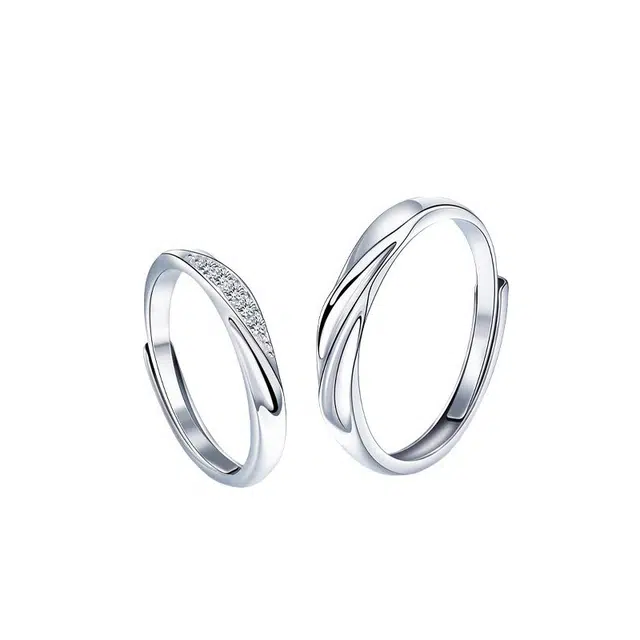 【999足银可刻字】 凤祥囍事 老凤祥 共渡爱河系列 莫比乌斯纯银钻石素圈对戒可调节大小 钟爱久久 轻奢告白礼盒 纯银 戒指 男女同款情侣款