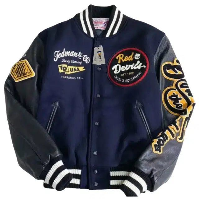 寻星记  美式复古拼接刺绣潮流宽松外套 融合多种风格兼具舒适与时尚感棒球服 男女同款