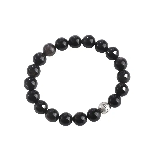 爱骊 平安吉祥 招财纳福 小众百搭#好运 黑曜石 手串 男女同款情侣款