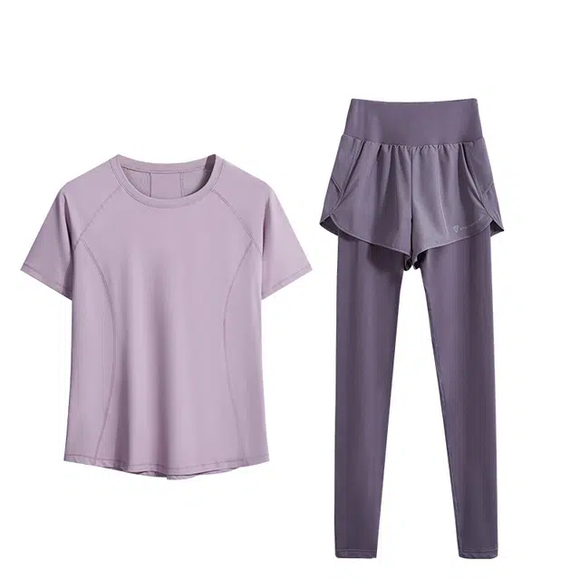 百思绒  休闲百搭宽松防走光后口袋设计运动跑步  健身套装  女款