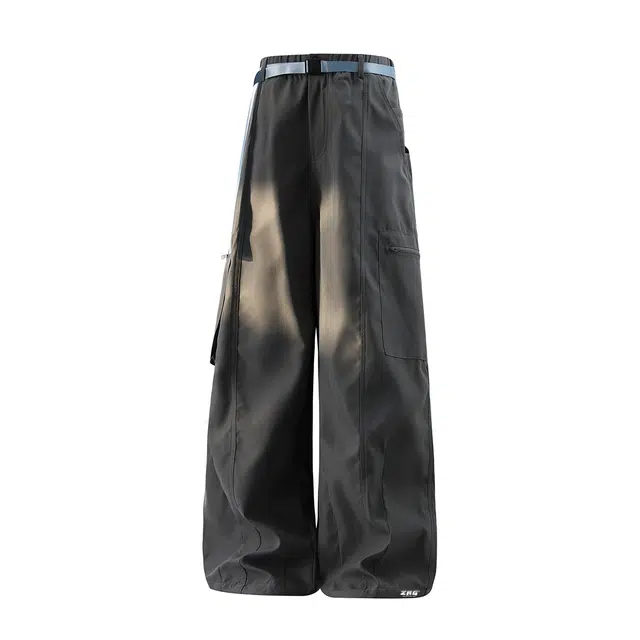 梓润格 秋季户外运动旅游无性别主义宽松校园风日常简约百搭青春氛围感帅气学生高级设计酷飒机能工装多口袋速干爬山裤休闲裤 男女同款