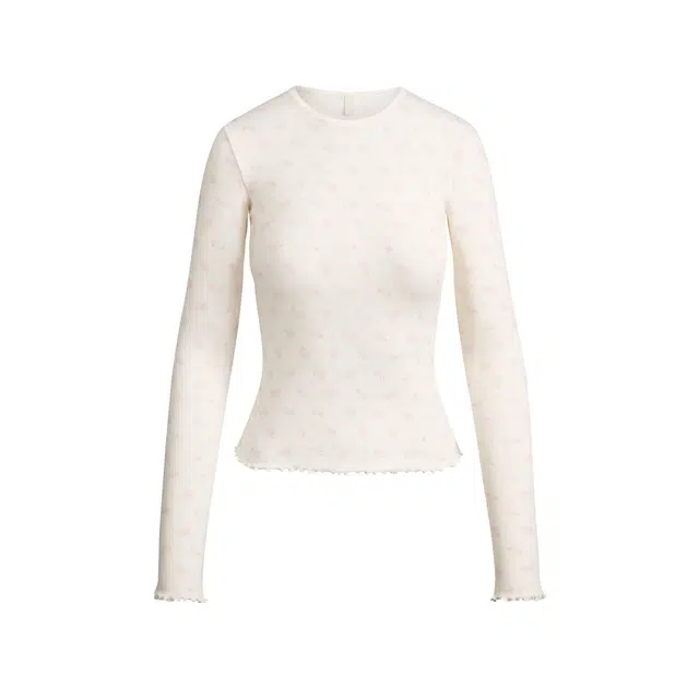 SKIMS FW25 LOGO POINTELLE LONG SLEEVE SET