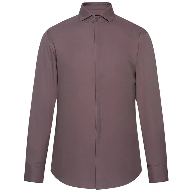 利郎 莫代尔商务休闲纯色温莎领质感简约百搭秋季衬衫 男款