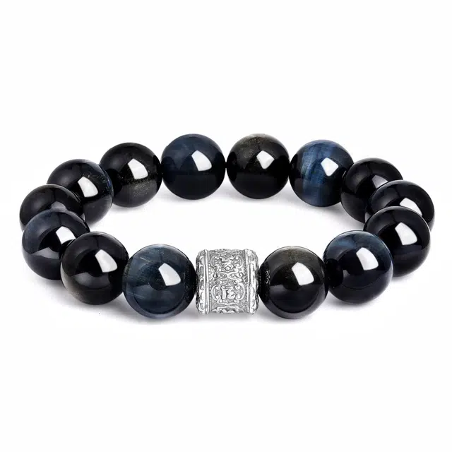 爱骊 能量 转运复古国潮 吉祥如意新中式国风转运珠手饰 小众设计感简约精致好运 黑曜石 手串 男女同款情侣款