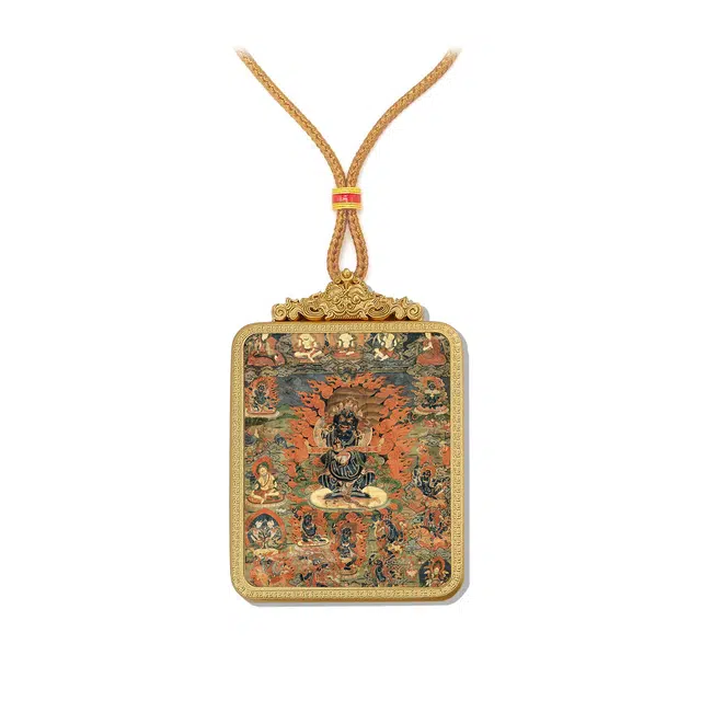 【百无禁忌百财来】  玉临门 国风六臂玛哈噶拉唐卡藏式大黑天吊坠 藏传佛教护身符能量加持锦上添花 #好运 合金 项链 男女同款情侣款