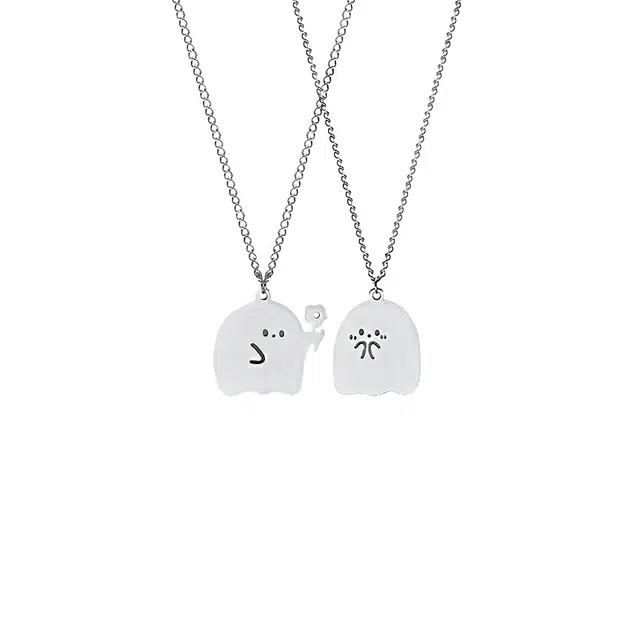 前方大荒野 小花给你锁骨链可爱小幽灵精致温柔甜蜜恋爱氛围感日常百搭时髦小巧独特 钛钢 项链 男女同款情侣款