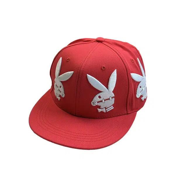 祎步康 街头美式嘻哈长耳兔刺绣平沿帽 腈纶 鸭舌帽 男女同款情侣款