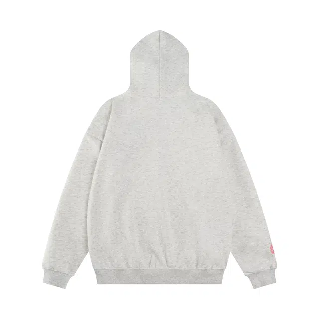 奇迹街区 美式潮牌字母图案卡通涂鸦刺绣百搭简约舒适小众设计感拼接情侣日常慵懒风复古宽松常规拉链开衫长袖连帽卫衣 男女同款