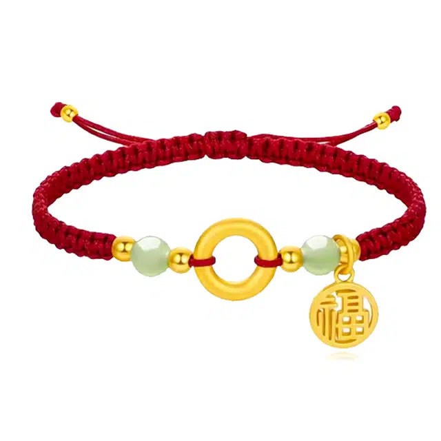 【925银高品质】 溯源京作 福气安康 平安喜乐扣镂空福牌 新中式国潮风复古小众开运#好运 织物 手绳 男女同款情侣款