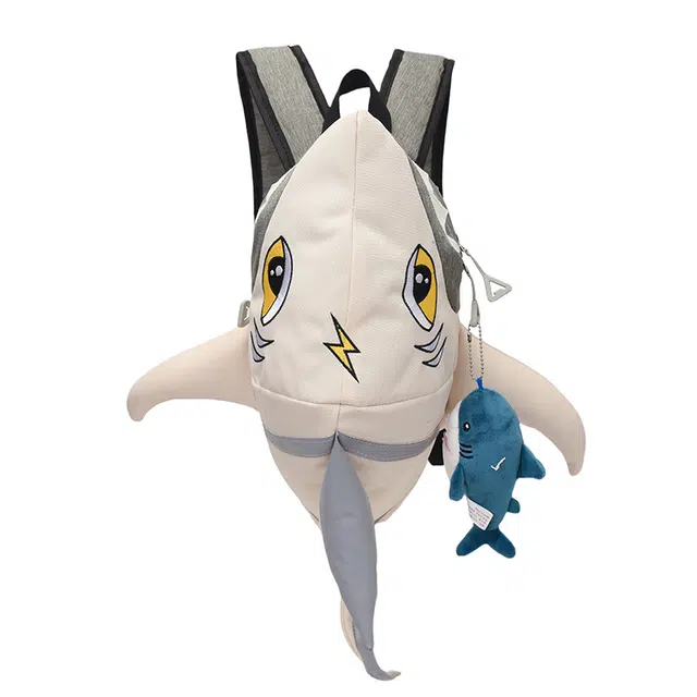 草丛喵喵喵 小众设计感个性鲨鱼潮流大容量旅行 牛津布 双肩包 常规 男女同款情侣款 多色